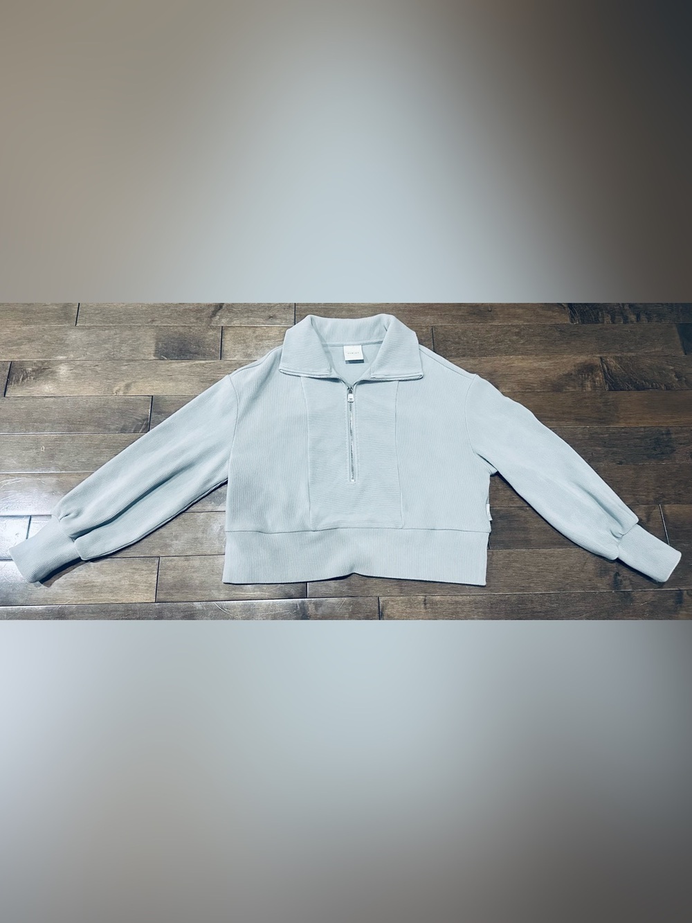 Like New Women’s Sz S Gray Varley Ramona 1/2 Zip Ribbed Pullover